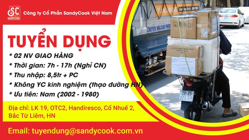 Tuyển dụng nhân viên nam giao hàng