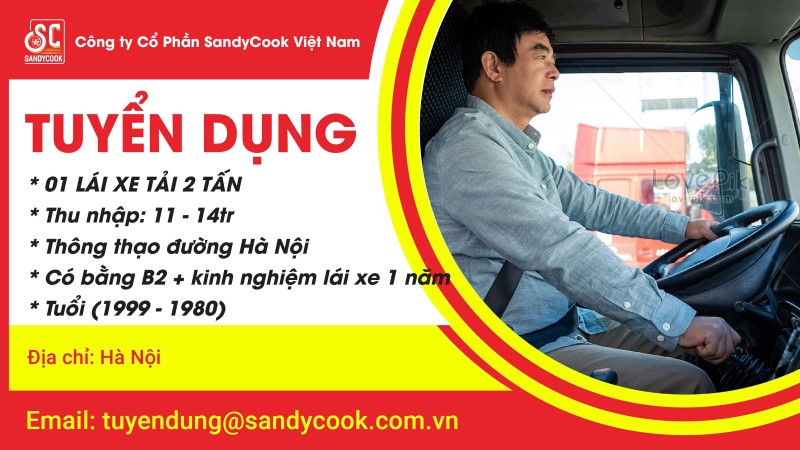 Tuyển dụng lái xe tải 2 tấn