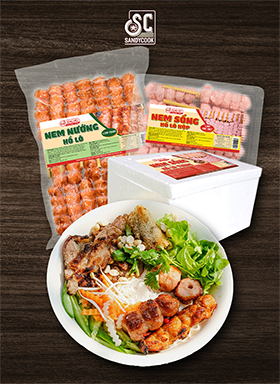 Nem hồ lô - Bún nem nướng